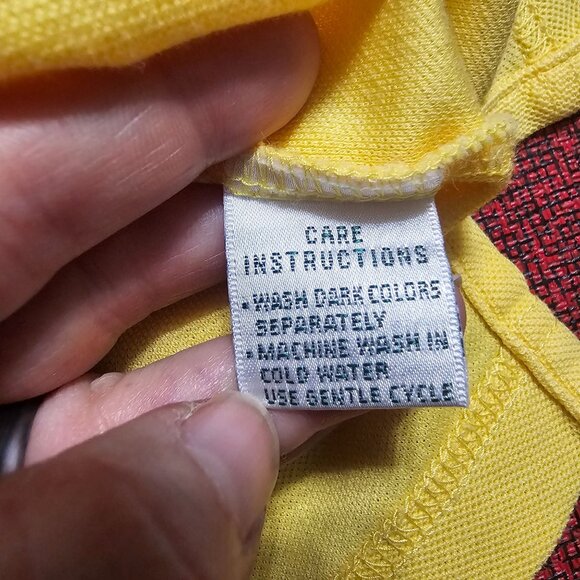 VTG Y2K Masters Collection Yellow Polo Shirt L 100% Pima Cotton Golf Casual - Picture 5 of 8